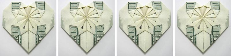 money origami heart