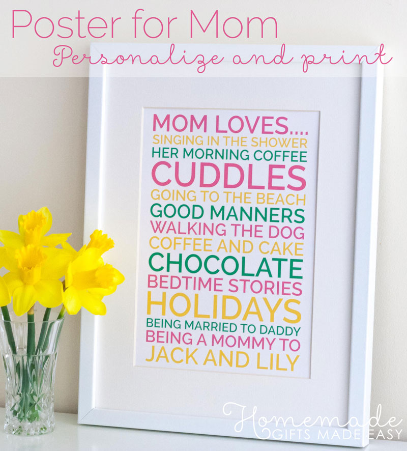 mothers day gifts personalized poster
