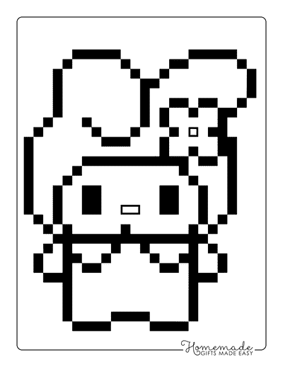 My Melody Coloring Pages Cute My Melody Pixel Art Easy