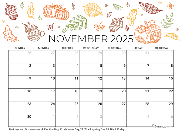 2025 Printable Calendar - Free Templates with Holidays