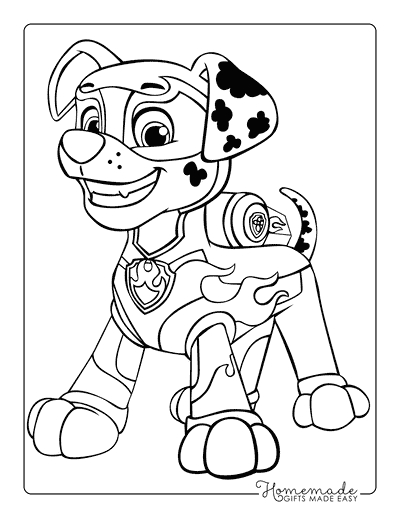 Paw Patrol Coloring Marshall Mighty Pups