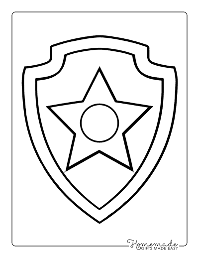 Paw Patrol Coloring Pages Chase Badge