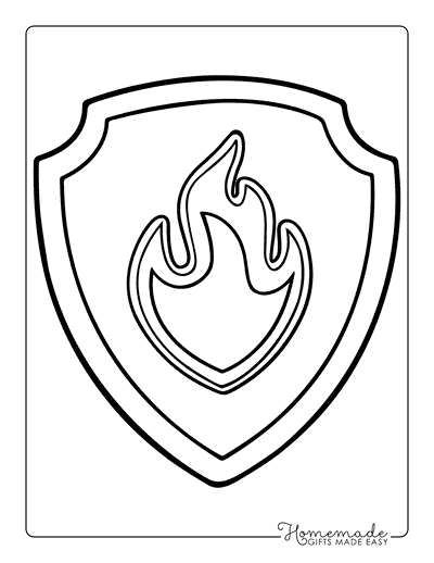 Paw Patrol Coloring Pages Marshall Badge