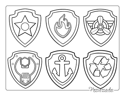 Paw Patrol Coloring Pages Mighty Pups Badges
