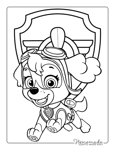 Paw Patrol Coloring Pages Skye and Badge
