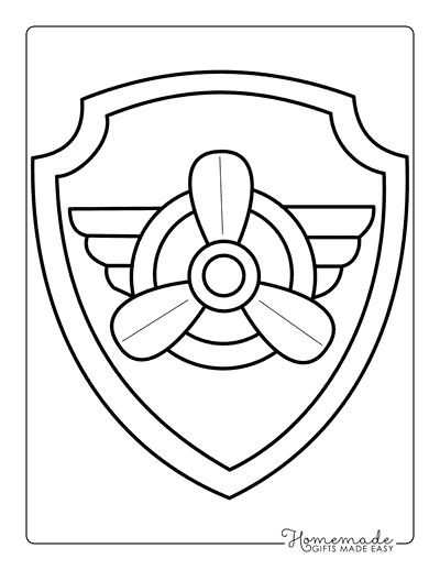 Paw Patrol Coloring Pages Skye Badge