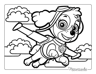 Paw Patrol Coloring Pages Skye Flying