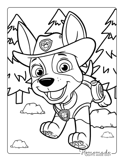 Paw Patrol Coloring Pages Tracker Running