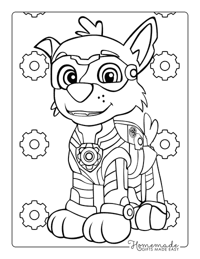 Paw Patrol Coloring Rocky Mighty Pups