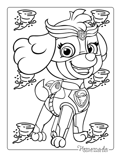 Paw Patrol Coloring Skye Mighty Pups