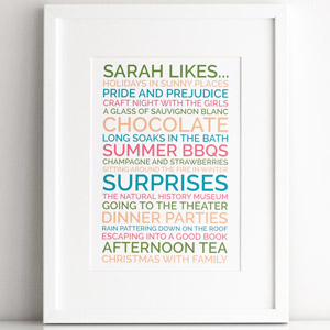 personalised likes poster