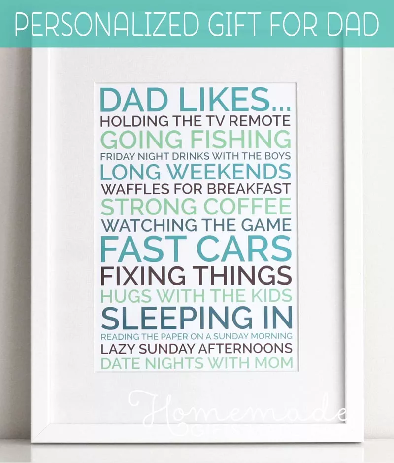 dad likes poster - personalized fathers day gift