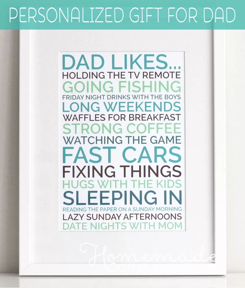 nice things to write about your dad dad likes poster - personalized fathers day gift