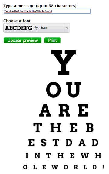 personalized fathers day gift eye chart maker screenshot