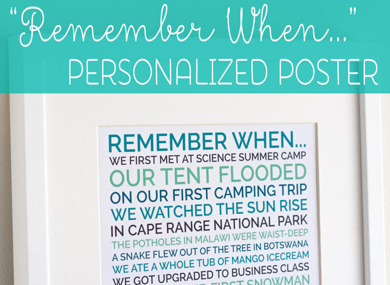 personalized remember when poster valentine gift