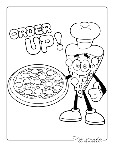 Pizza Coloring Pages Easy Cool Retro Pizza Slice Chef Holding Pizza