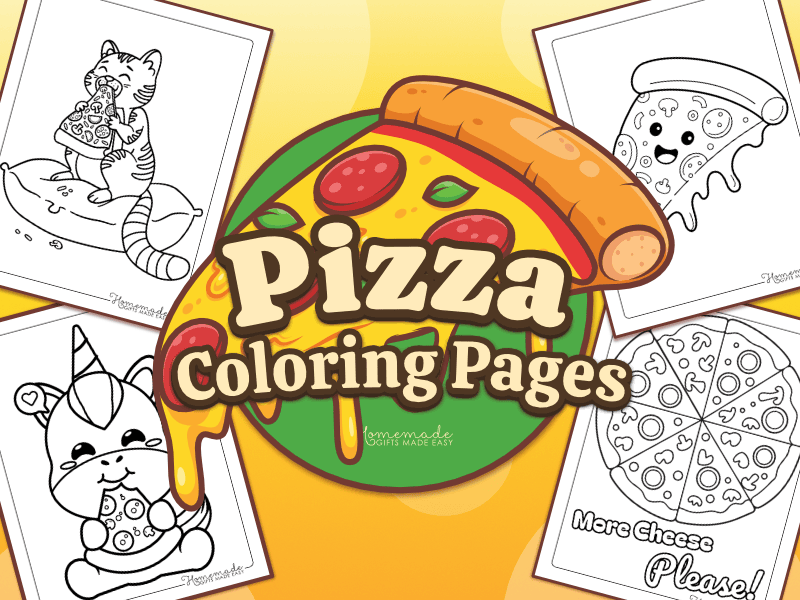Free easy pizza coloring pages for kids and adults