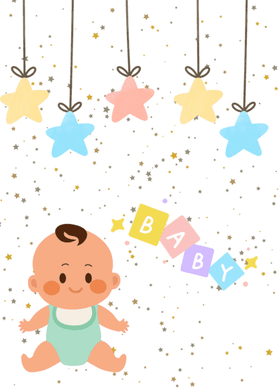 Printable Baby Cards Cute Baby With Stars
