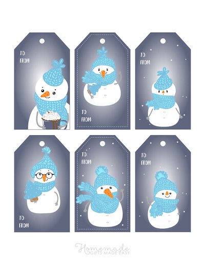 Printable Christmas Tags Cute Snowmen 6