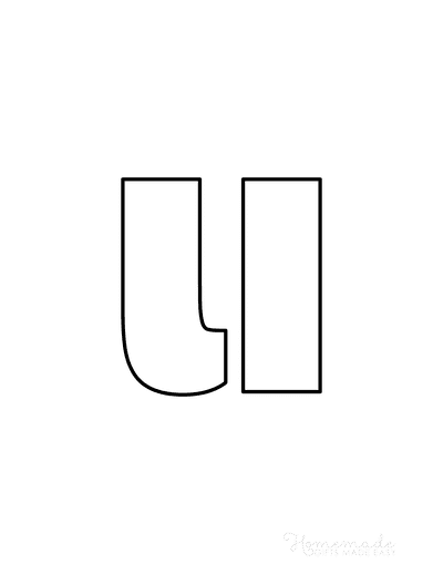 Printable Letter Stencils Block Style Lowercase U