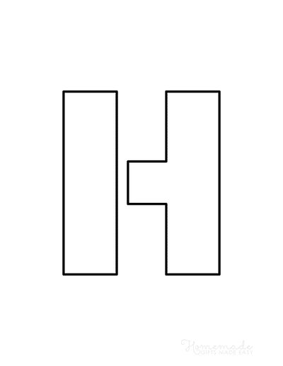 Printable Letter Stencils Block Style Uppercase H