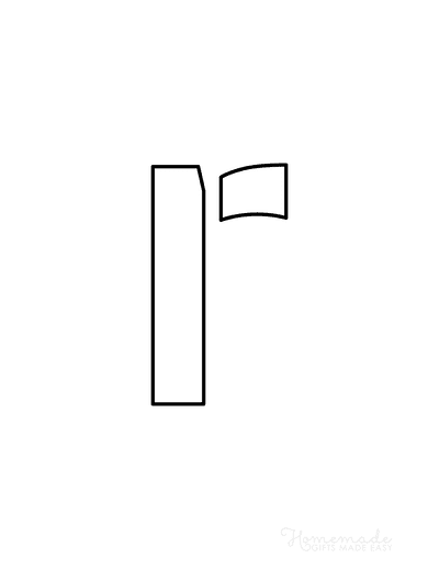 Printable Letter Stencils Narrow Style Lowercase R