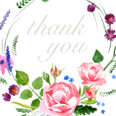 Printable Thank You Cards Watercolor Wreath