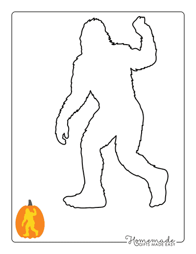 Pumpkin Carving Stencils Bigfoot Waving