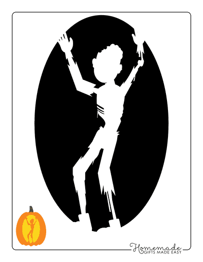 Pumpkin Carving Stencils Challenging Zombie