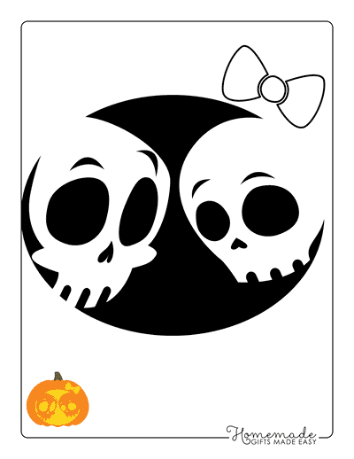 Pumpkin Carving Stencils Cute Challenging Skull Faces