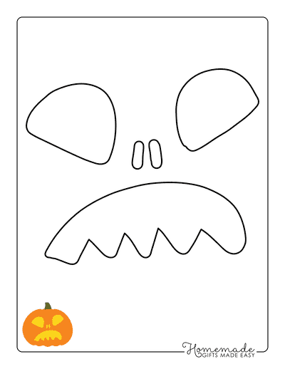 Pumpkin Carving Stencils Cute Scared Face
