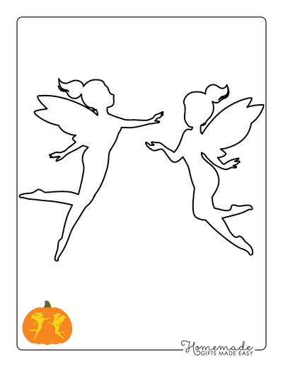 Pumpkin Carving Stencils Playful Halloween Fairies