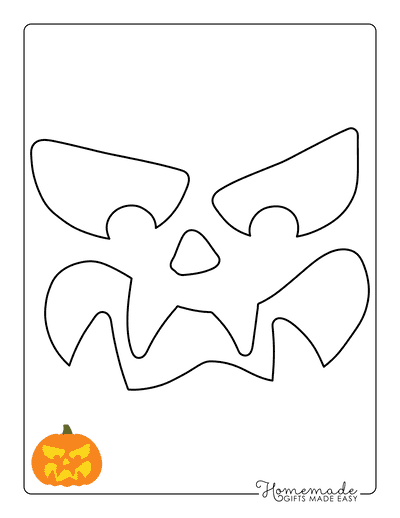 Pumpkin Carving Stencils Silly Angry Monster Face