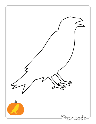 Pumpkin Carving Stencils Sitting Crow