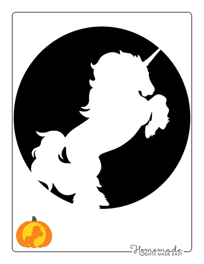 Pumpkin Carving Stencils Unicorn Challenging Full Body