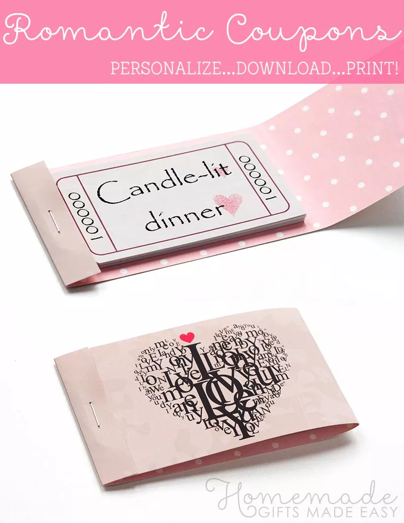 romantic coupons booklet cover assembly