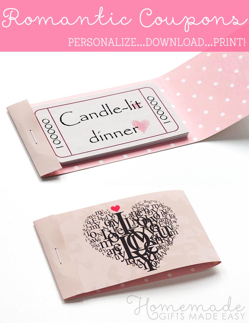 romantic coupons booklet cover assembly