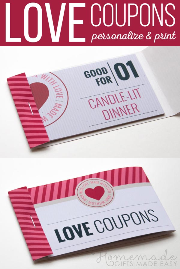 romantic coupons with your custom messages personalized vouchers