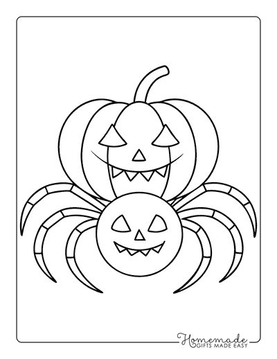 Spider Coloring Pages Easy Halloween Spider Jack O Lantern to Color