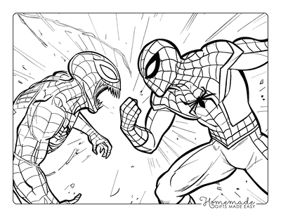 Spiderman Coloring Pages Spiderman Punching Venom