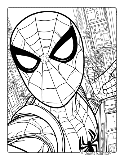 Spiderman Coloring Pages Spiderman Selfie