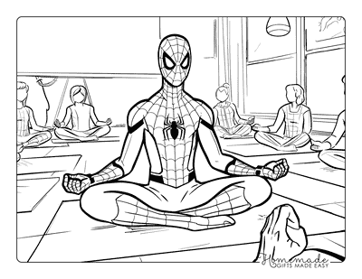 Spiderman Coloring Pages Spiderman Teaching Yoga