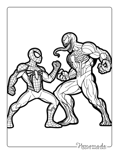 Spiderman Coloring Pages Spiderman Venom Faceoff