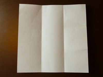 origami envelope folded in thirds