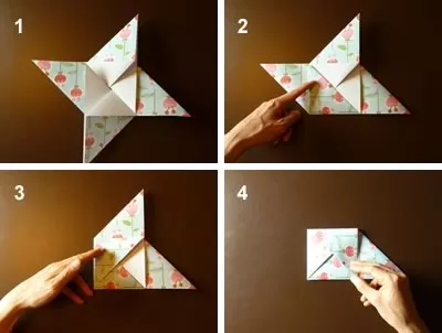 origami envelope fold in corners of pinwheel
