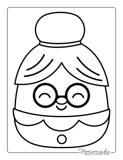 Squishmallow Coloring Pages Cute Christmas Squishmallows Mrs Claus Squishmallow