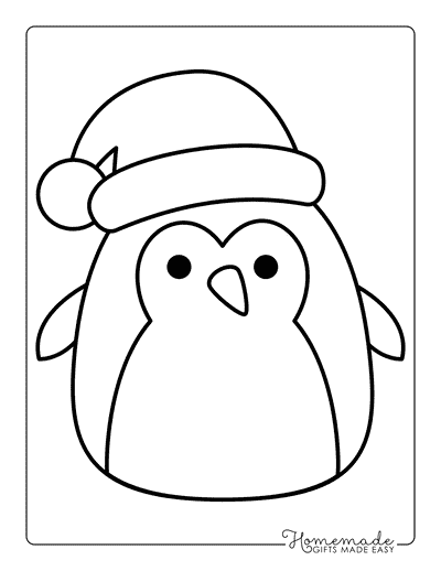 Squishmallow Coloring Pages Cute Christmas Squishmallows Penguin Squishmallow