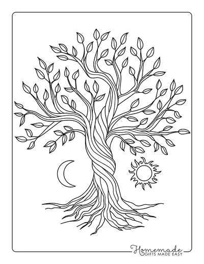 Tree Coloring Pages Simple Realistic Tree of Life Outline