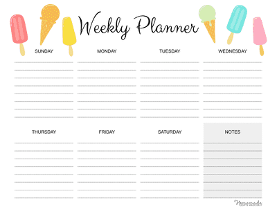 Free Printable Weekly Calendar Template