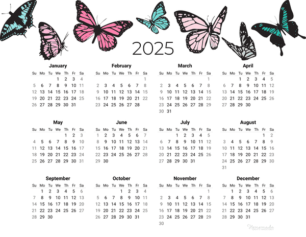 Free Printable Yearly Calendar for 2025 and Beyond